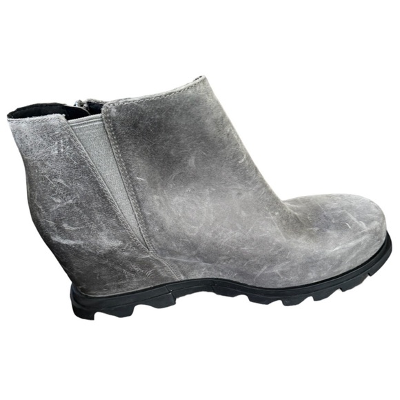 Sorel Joan of Arctic Wedge II Zip Booties 12 Gray‎ Waterproof Rain Leather Comfy - Picture 6 of 7